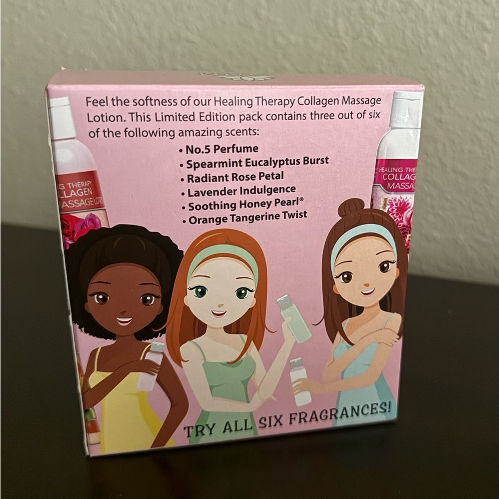 La Palm Healing Therapy Collagen Massage Lotion Set 3 Pc Spa Gift Kit New - Picture 4 of 4